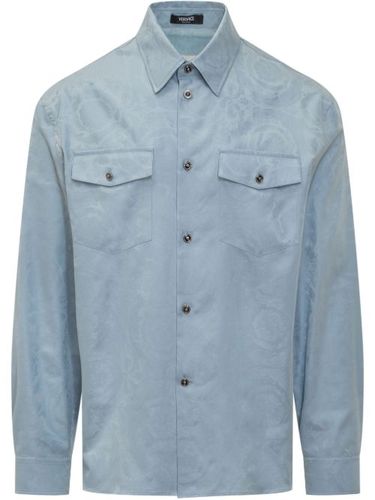 Chemise en jean à motif Barocco en jacquard - Versace - Modalova