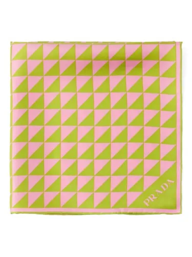 Foulard en soie à imprimé graphique - Prada - Modalova