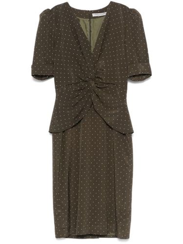 Robe mi-longue en soie à pois - Alessandra Rich - Modalova