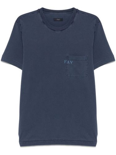 Fay t-shirt à logo imprimé - Bleu - Fay - Modalova