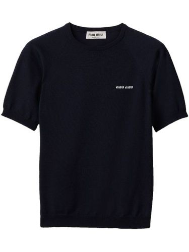 T-shirt à logo intarsia - Miu Miu - Modalova