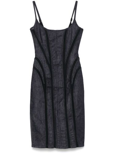 Robe mi-longue à empiècement en résille - Mugler - Modalova