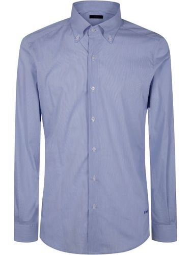 Fay chemise à logo brodé - Bleu - Fay - Modalova