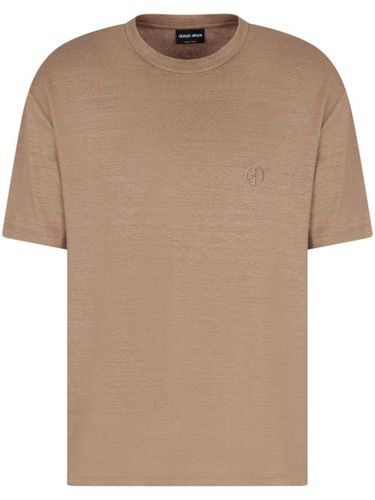 T-shirt à logo brodé - Giorgio Armani - Modalova