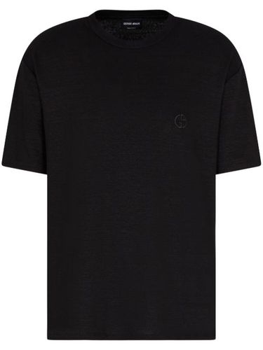 T-shirt à logo brodé - Giorgio Armani - Modalova