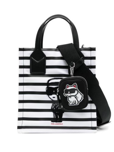 Sac cabas Ikon Striped Smal - Karl Lagerfeld - Modalova