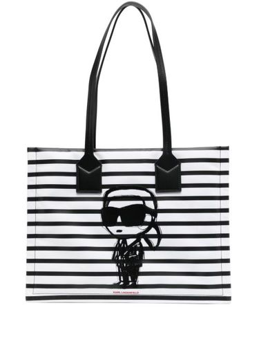 Sac cabas Ikon Striped Medium - Karl Lagerfeld - Modalova