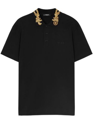 Polo à broderie Barocco Leaf - Versace - Modalova