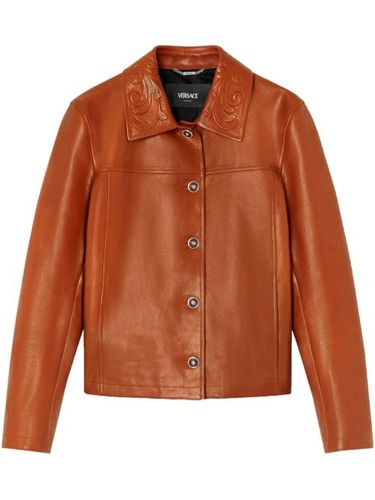 Blouson Barocco en cuir - Versace - Modalova
