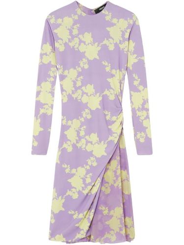 Robe froncée Wild Roses à coupe mi-longue - Versace - Modalova