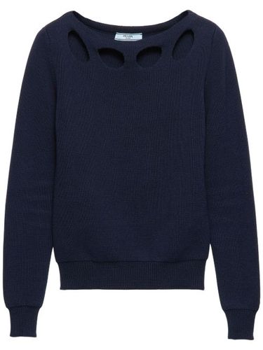 Pull en coton à encolure bateau - Prada - Modalova