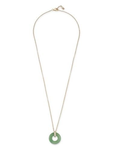Collier Donut en 14ct pavé de diamants à pendentif en jade - Mateo - Modalova