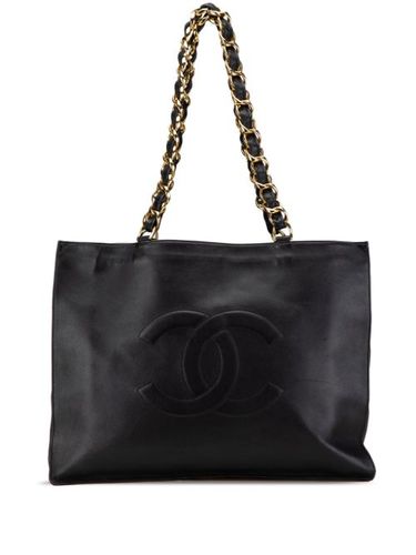 Sac porté épaule XL en peau d'agneau à logo CC (1996-1997) - CHANEL Pre-Owned - Modalova