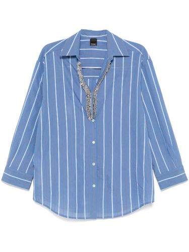 Chemise rayée à ornements en cristal - PINKO - Modalova
