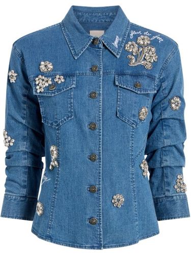 Veste en jean à ornements en cristal - Cinq A Sept - Modalova