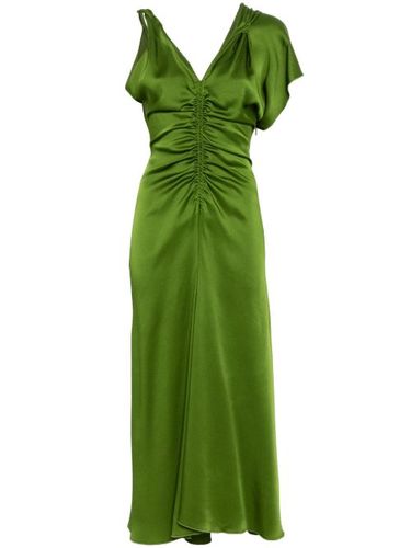 Robe mi-longue asymétrique à fronces - Victoria Beckham - Modalova