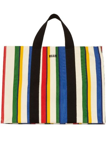 MSGM sac à main à rayures - Blanc - MSGM - Modalova