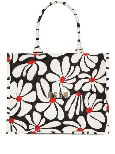 MSGM sac cabas à fleurs - Noir - MSGM - Modalova