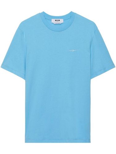 MSGM t-shirt à logo brodé - Bleu - MSGM - Modalova