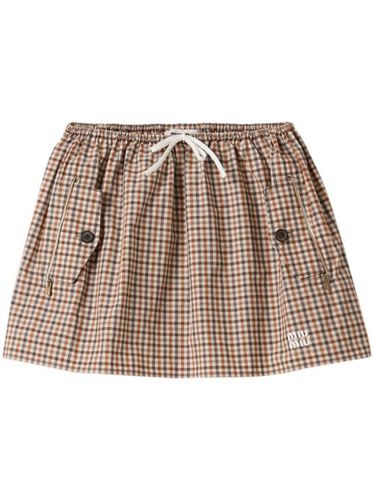 Jupe courte à carreaux vichy - Miu Miu - Modalova