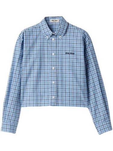 Chemise en popeline à carreaux - Miu Miu - Modalova