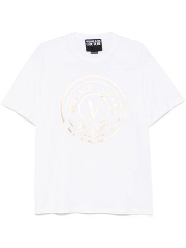T-shirt à détail V-Emblem - Versace Jeans Couture - Modalova