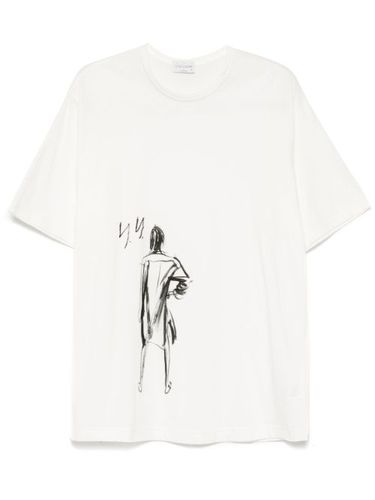 T-shirt en jersey imprimé - Yohji Yamamoto - Modalova