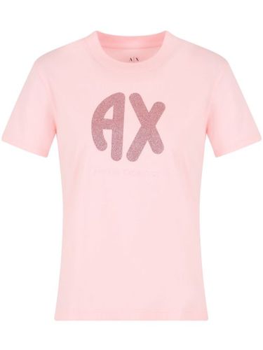 T-shirt à logo strassé - Armani Exchange - Modalova