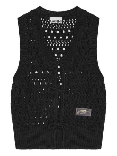 Cardigan en maille ajouré - GANNI - Modalova