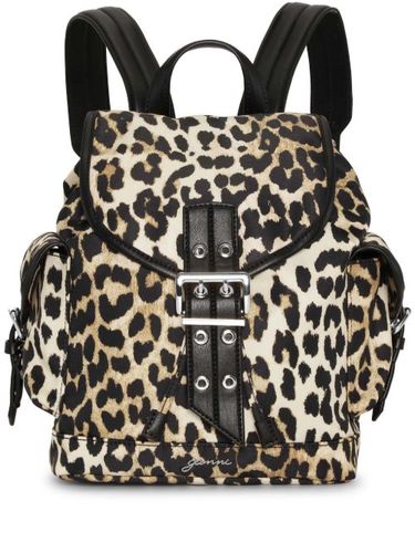 Sac à dos à imprimé léopard - GANNI - Modalova