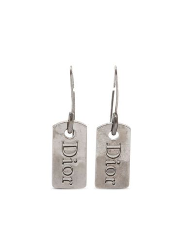 Boucles d'oreilles à plaque logo (années 2000) - Christian Dior Pre-Owned - Modalova