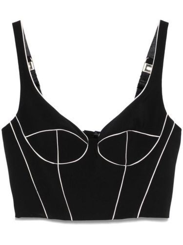 Haut à corset contrastant - Elisabetta Franchi - Modalova