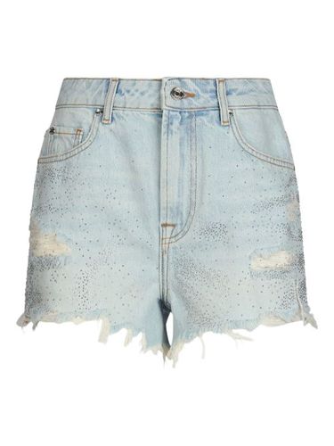 Short en jean à ornements strassés - LIU JO - Modalova