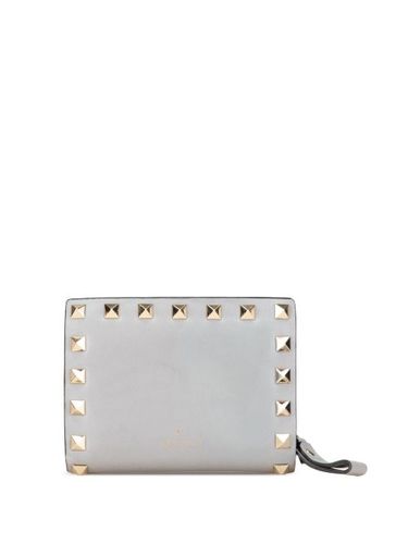 Petit portefeuille pliant en cuir à ornements Rockstud (2018-2024) - Valentino Garavani Pre-Owned - Modalova