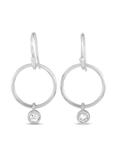 Boucles d'oreilles en or blanc 14ct pavées de diamants - LB Exclusive - Modalova