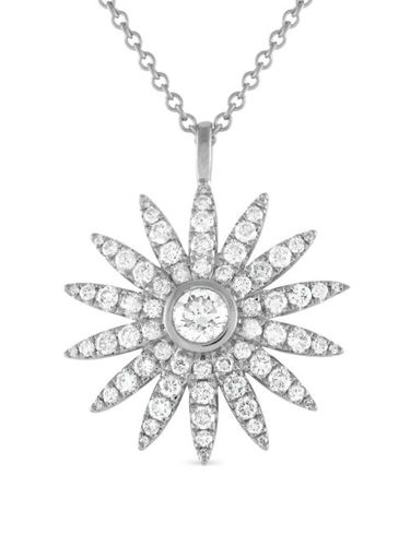 Collier Sunflower en or blanc 18ct pavé de diamant - LB Exclusive - Modalova