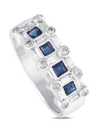 Bague en or blanc 14ct ornée de saphirs - LB Exclusive - Modalova
