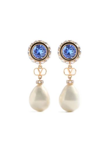 Boucles d'oreilles pendantes à détail VLogo - Valentino Garavani - Modalova