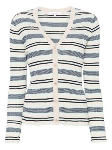 Cardigan nervuré à rayures - Maison Kitsuné - Modalova