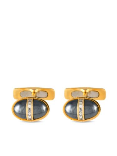 Boutons de manchette en or 18ct sertis d'hématite et de diamants - Bvlgari Pre-Owned - Modalova
