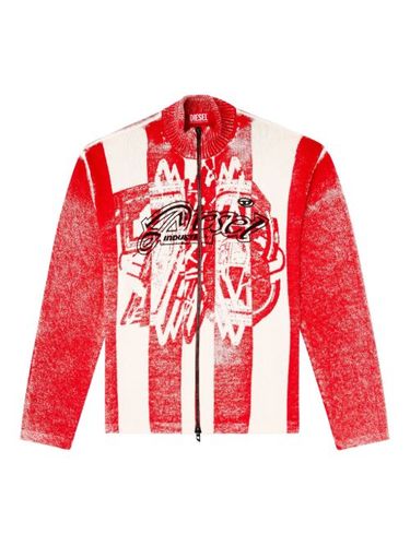 Cardigan zippé à imprimé graphique - Diesel - Modalova