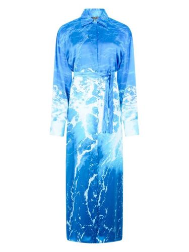 Robe mi-longue à imprimé abstrait - Roberto Cavalli - Modalova