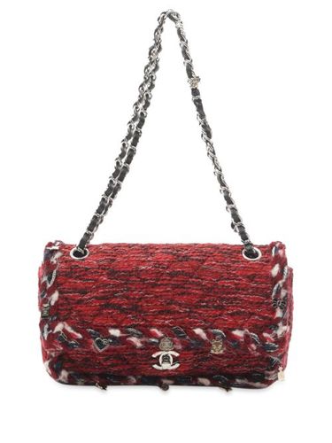 Sac porté épaule Charms Double Flap médium en tweed tressé (2017-2018) - CHANEL Pre-Owned - Modalova