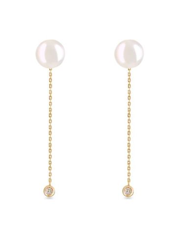 Boucles d'oreilles Love Me Forever en 18ct pavées de diamants à perles - ROSEKEY - Modalova
