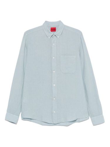 HUGO chemise en lin - Bleu - HUGO - Modalova