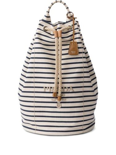 Sac à dos rayé à lien de resserrage - Prada - Modalova