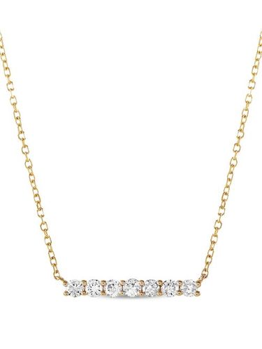 Collier Bar en or 14ct pavé de diamants - LB Exclusive - Modalova