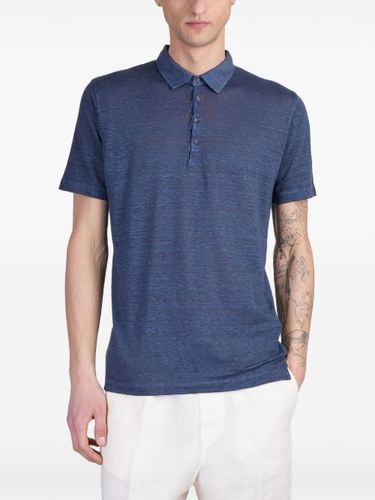 Lino polo en jersey - Bleu - 120% Lino - Modalova
