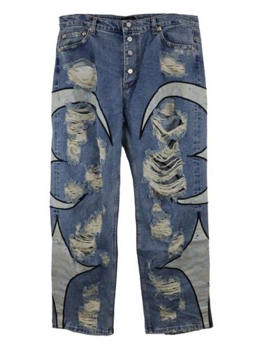 THUG CLUB jean à effet usé - Bleu - THUG CLUB - Modalova