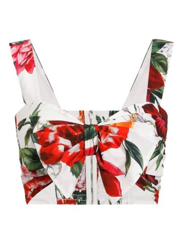 Haut crop à fleurs imprimées - Dolce & Gabbana - Modalova